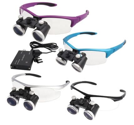 High quality 3.5x metal dental surgical loupes with head light